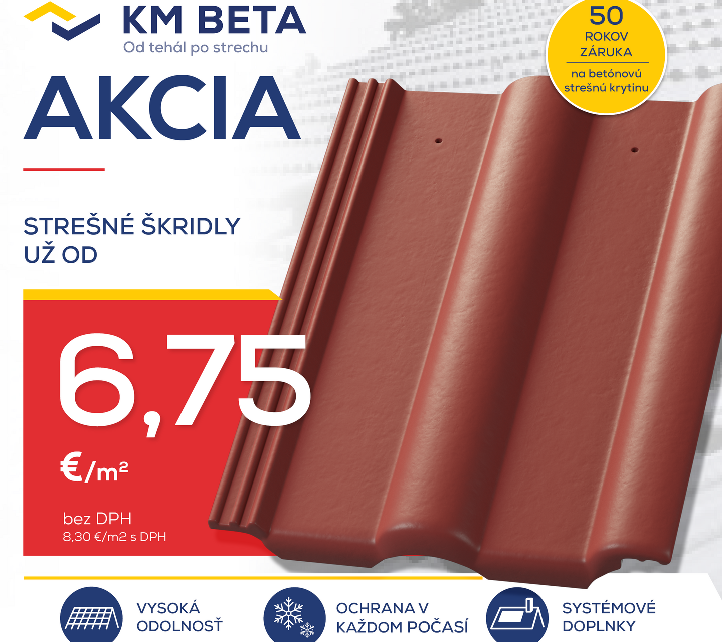 Strešné škridly KM Beta už od 6,75 €/m²...