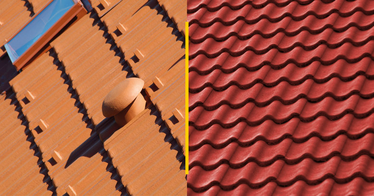 strecha v tehlovej a višňovej farbe so strešným oknom